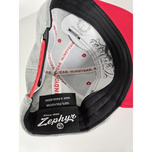 Zephyr Indy Car Cap Hat Gray Red Snapback Flat Bill‎ Indycar Embroidered New - Picture 7 of 8
